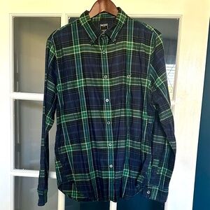 Todd Snyder Italian Green and Blue Plaid Shirt